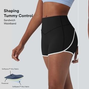 HALARA Black Athletic Shorts with White Trim